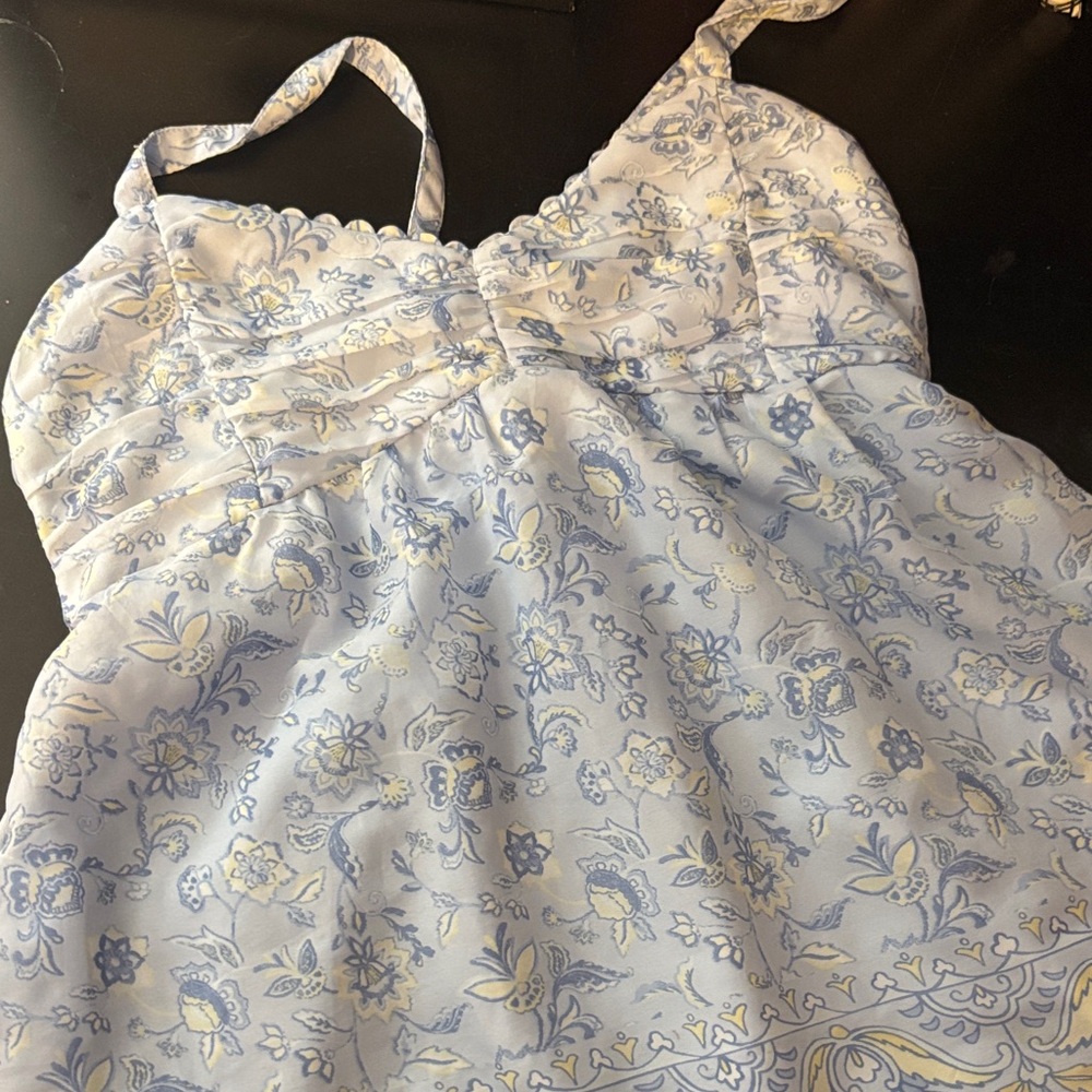 Hollister Blue and White Floral Camisole